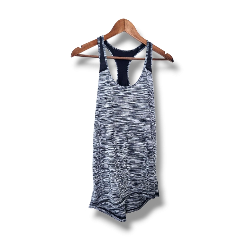 Xersion Slim Fit Racer Back Static Black & White Tank Top | Large - Picture 2 of 8
